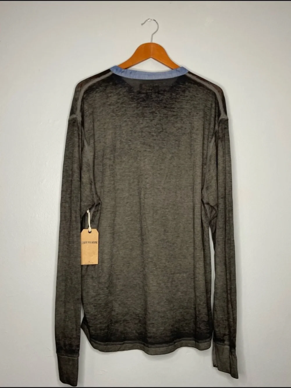 True Religion Men's Walkway Military Thermal Burnout Long Sleeve Shirt NWT C